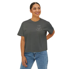 Load image into Gallery viewer, Women's Boxy Tee with Skull and Flames Design - Perfect for Casual Outfits and Celebrations