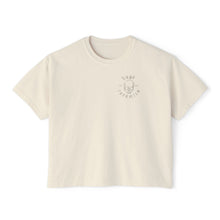 Load image into Gallery viewer, Women's Boxy Tee with Skull and Flames Design - Perfect for Casual Outfits and Celebrations