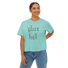 Load image into Gallery viewer, Glaze Hell - Women's Boxy Tee - Teal/Pink
