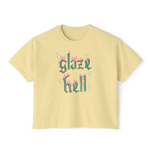 Load image into Gallery viewer, Glaze Hell - Women's Boxy Tee - Teal/Pink

