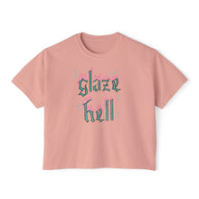 Load image into Gallery viewer, Glaze Hell - Women's Boxy Tee - Teal/Pink
